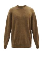 Mens Rtw Raey - Crew-neck Slubbed Cashmere Sweater - Mens - Dark Yellow