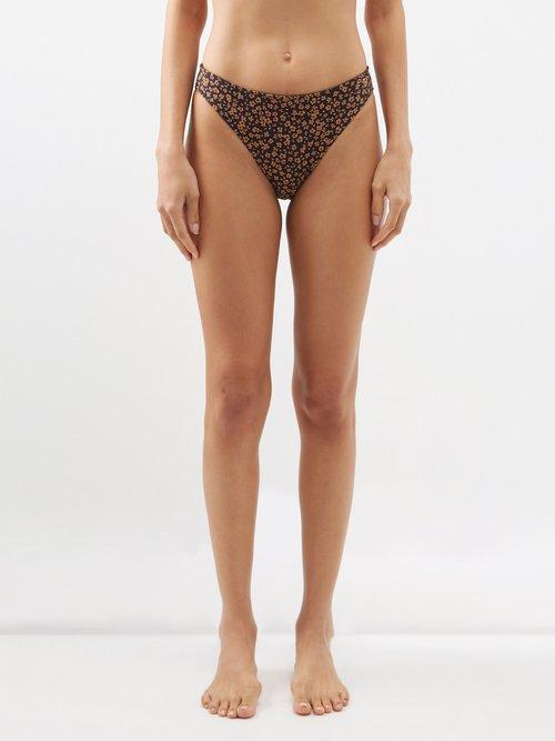 Matteau - The Nineties Floral-print Bikini Briefs - Womens - Brown Print