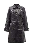 Nili Lotan - Corey Crinkled-leather Trench Coat - Womens - Black