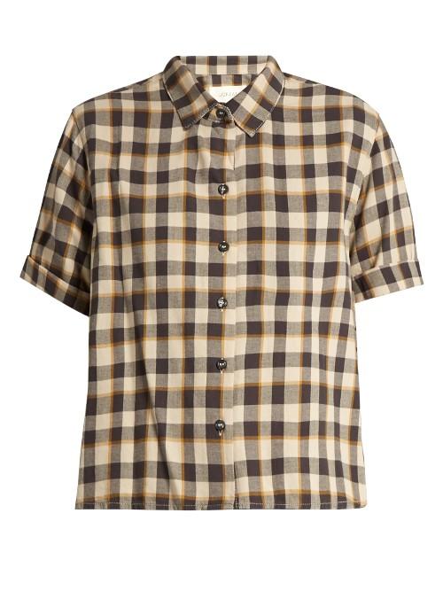 The Great The Bias Short-sleeved Tartan Cotton Shirt
