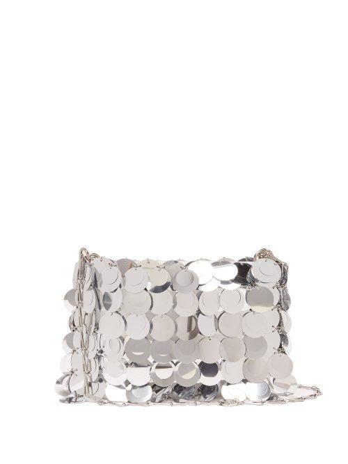 Matchesfashion.com Paco Rabanne - Sequin Covered Leather Bag - Womens - Silver