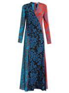 Matchesfashion.com Diane Von Furstenberg - Callow Print Panelled Bias Cut Silk Dress - Womens - Multi