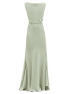 Matchesfashion.com Raey - Cowl-back Seam-detail Silk Maxi Dress - Womens - Light Green