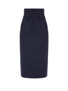 Matchesfashion.com Fendi - High-waist Wool-gabardine Pencil Skirt - Womens - Blue