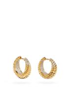 Matchesfashion.com Yvonne Lon - Diamond & 18kt Gold Hoop Earrings - Womens - Gold Multi