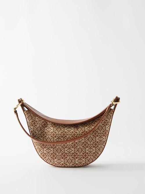 Loewe - Luna Small Anagram-jacquard & Leather Shoulder Bag - Womens - Tan White