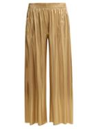 Matchesfashion.com Norma Kamali - Boyfriend Elephant Wide Leg Trousers - Womens - Gold