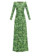 Matchesfashion.com Dolce & Gabbana - Clover-print Silk-blend Crepe Gown - Womens - Green Print