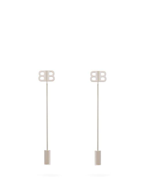 Matchesfashion.com Balenciaga - Bb Pin Earrings - Womens - Silver