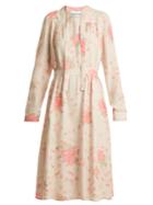 Valentino Rose-print Silk-georgette Dress