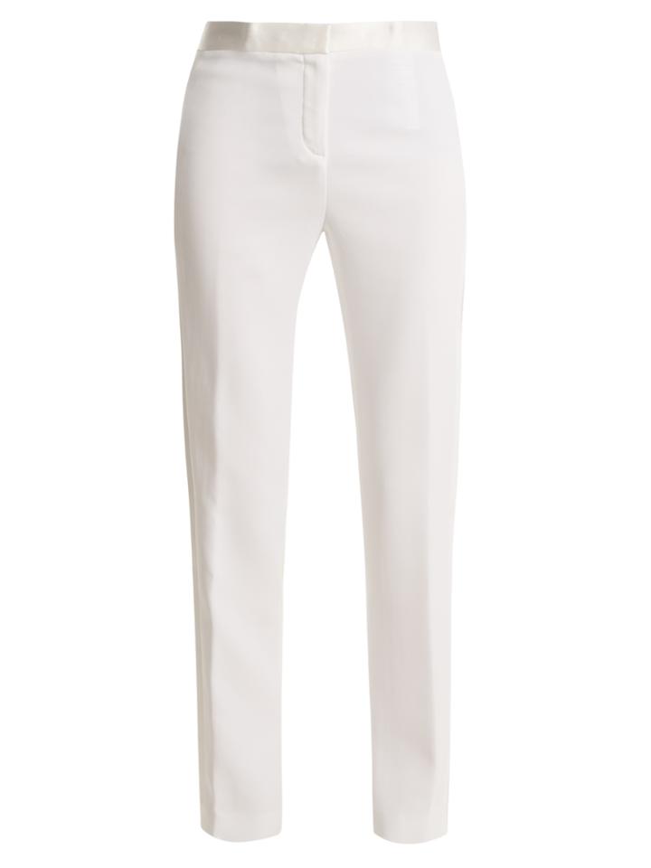 Versace Satin-trimmed Slim-leg Stretch-cady Trousers