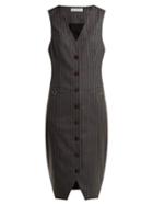 Matchesfashion.com Altuzarra - Naomi Single Breasted Wool Dress - Womens - Grey Stripe