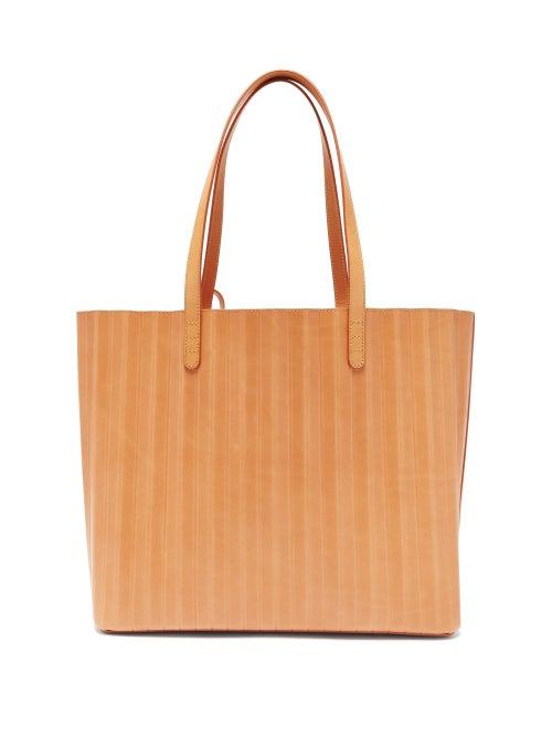 Matchesfashion.com Mansur Gavriel - Pleated Leather Tote Bag - Womens - Tan Multi
