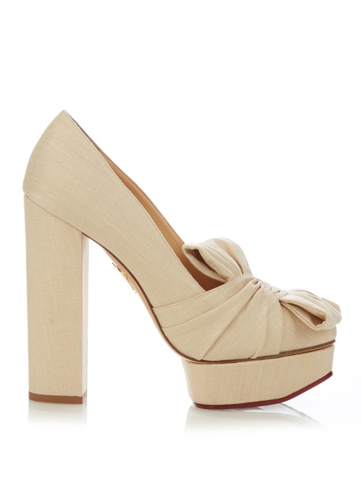 Charlotte Olympia Miriam Linen Platform Pumps