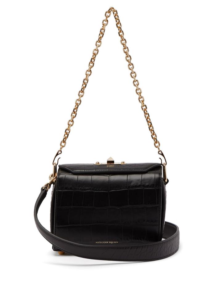 Alexander Mcqueen Box Bag 19 Crocodile-effect Leather Cross-body Bag