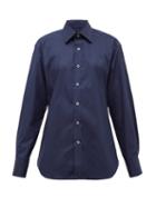 Matchesfashion.com Emma Willis - Superior Boyfriend-fit Cotton-poplin Shirt - Womens - Navy