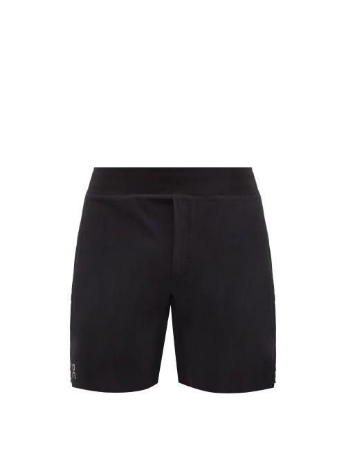 Matchesfashion.com On - Panelled Crepe And Mesh Running Shorts - Mens - Black