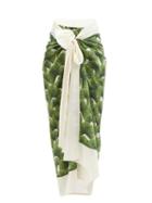 Agua By Agua Bendita - Lavanda Palma Mangle Dia Plant-print Sarong - Womens - Green Print