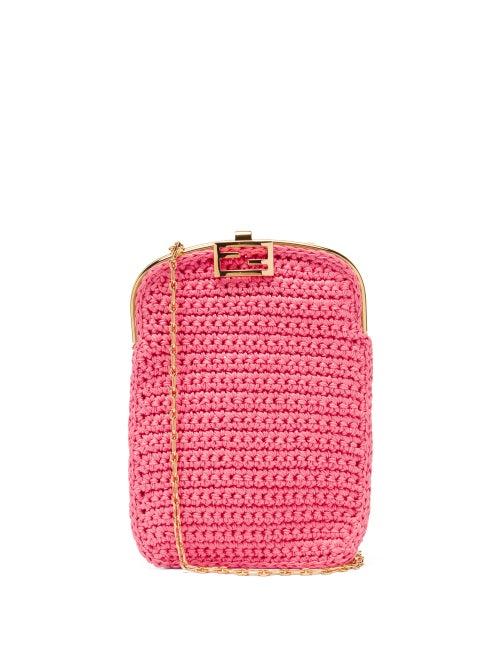 Matchesfashion.com Fendi - Bijou Crochet Clutch Bag - Womens - Pink