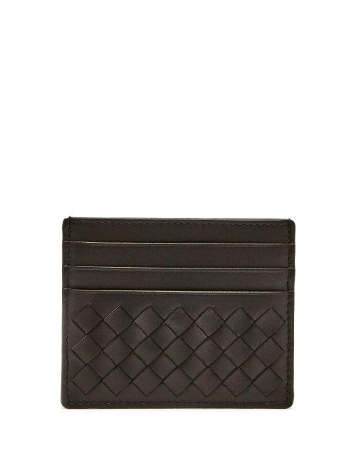Matchesfashion.com Bottega Veneta - Intrecciato Leather Cardholder - Womens - Black