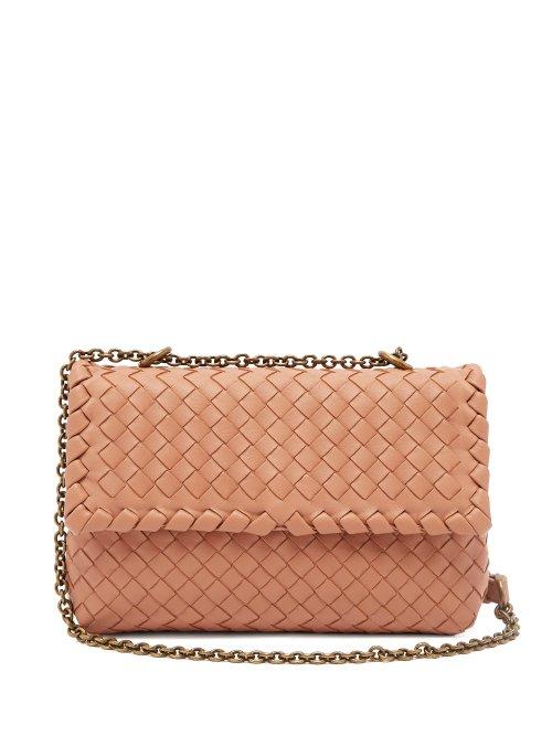Matchesfashion.com Bottega Veneta - Olimpia Intrecciato Leather Shoulder Bag - Womens - Nude