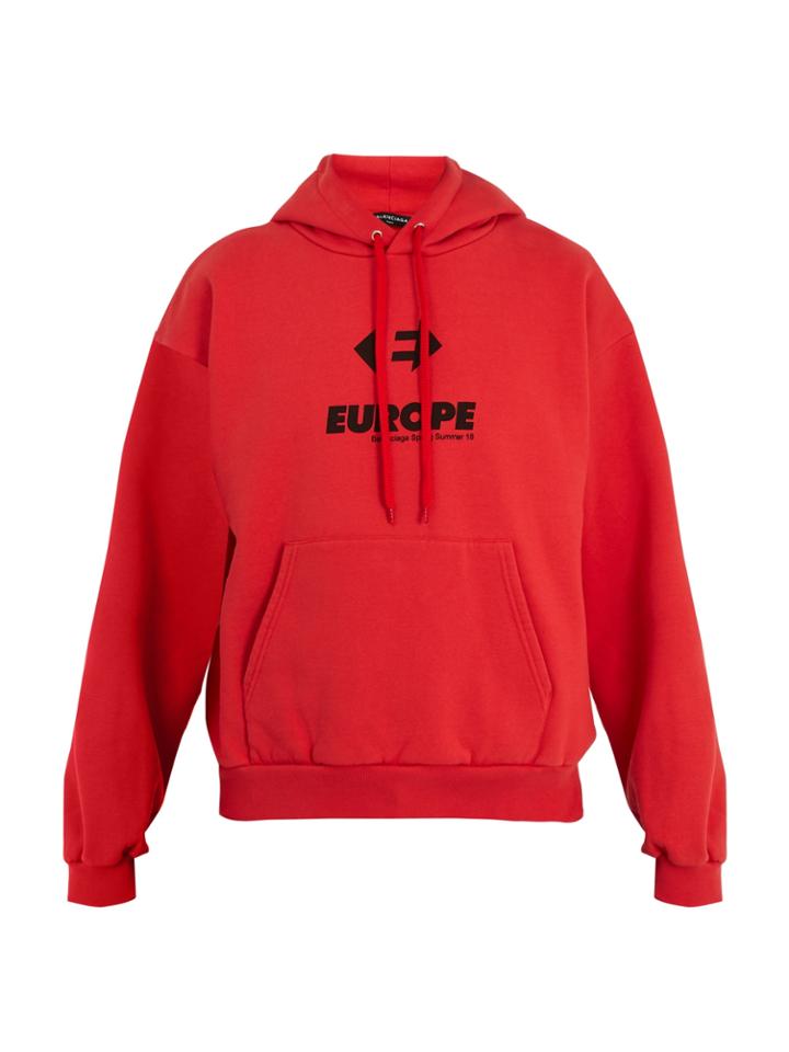 Balenciaga Europe-print Hooded Sweatshirt