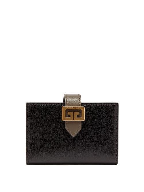 Matchesfashion.com Givenchy - Gv3 Logo-buckle Leather Bi-fold Cardholder - Womens - Black Grey