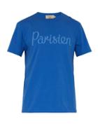 Matchesfashion.com Maison Kitsun - Parisien Cotton Crew Neck T Shirt - Mens - Blue