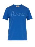 Matchesfashion.com Maison Kitsun - Parisien Cotton Crew Neck T Shirt - Mens - Blue