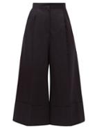 Matchesfashion.com Loewe - High-rise Cotton-blend Culotte Trousers - Womens - Black