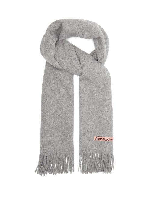 Matchesfashion.com Acne Studios - Canada New Fringed Wool Scarf - Womens - Grey
