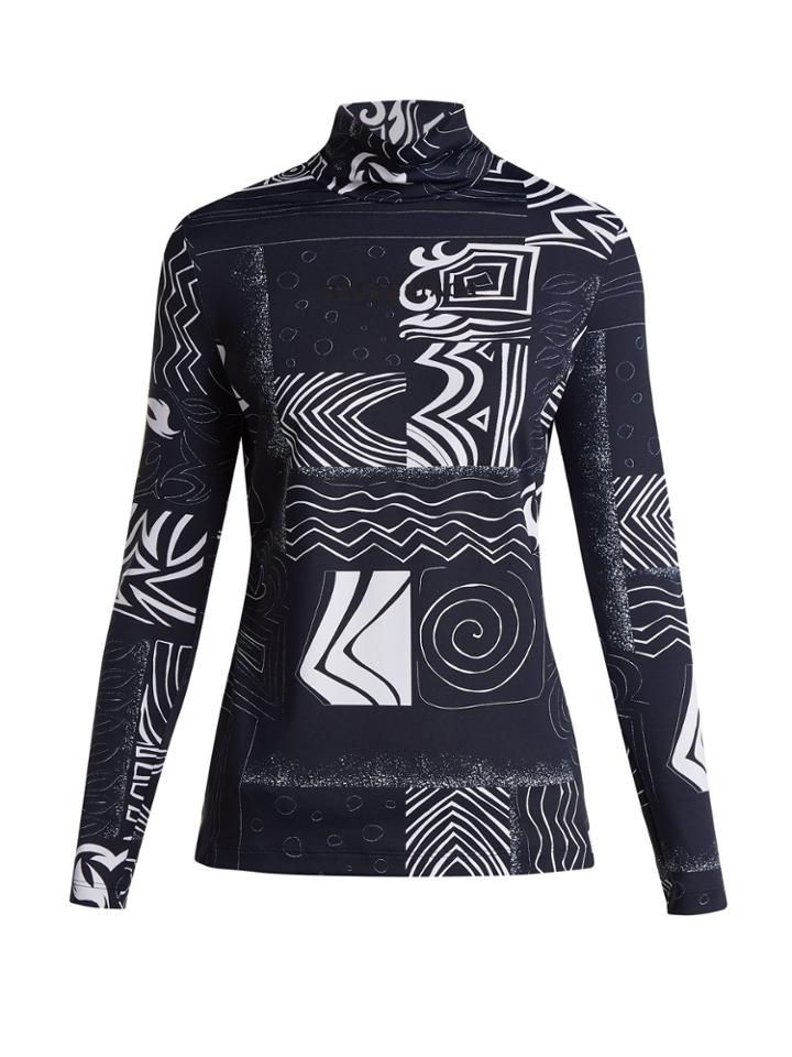 Balenciaga Abstract-print High-neck Top