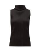 Matchesfashion.com Pleats Please Issey Miyake - High Neck Tech Pleated Top - Womens - Black