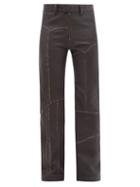 Acne Studios - Patinated Patchwork-leather Trousers - Womens - Black
