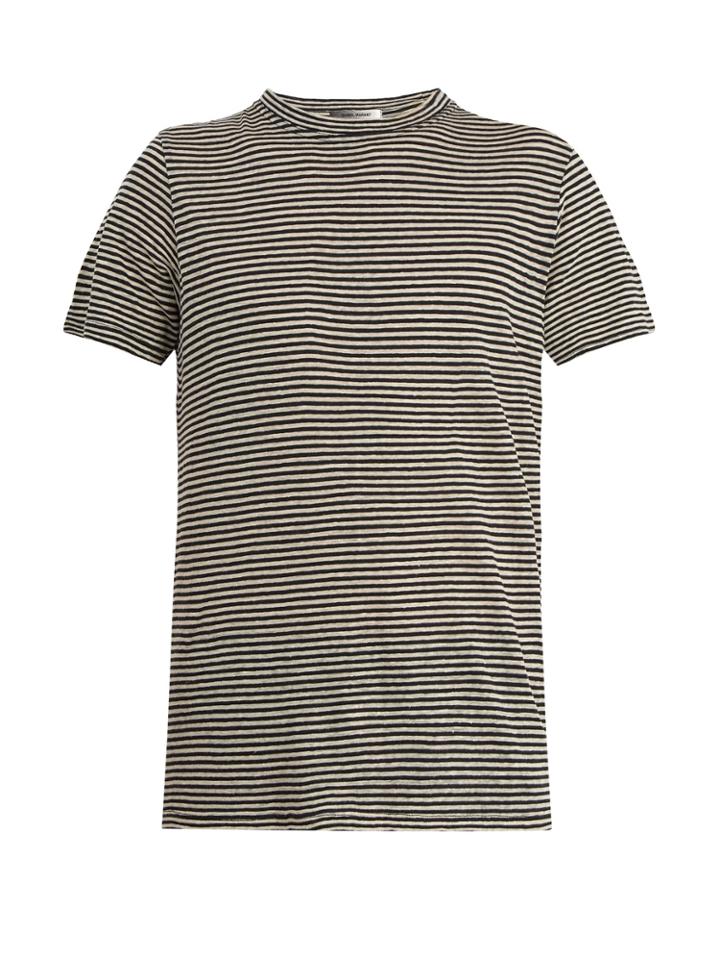 Isabel Marant Leon Striped Linen-jersey T-shirt