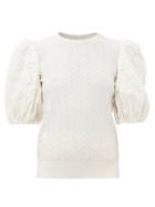 Erdem - Rosalyn Merino-blend Puff-sleeve Sweater - Womens - Ivory