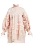 Matchesfashion.com Cecilie Bahnsen - Alberte Cotton Organdy Mini Dress - Womens - Light Pink
