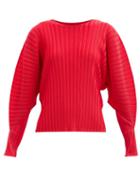 Matchesfashion.com Pleats Please Issey Miyake - Dolman-sleeve Technical-pleated Top - Womens - Red