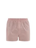 Matchesfashion.com Sunspel - Striped Cotton Poplin Boxer Shorts - Mens - Red Multi