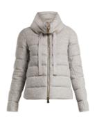 Matchesfashion.com Herno - Funnel Neck Quilted Jacket - Womens - Light Grey
