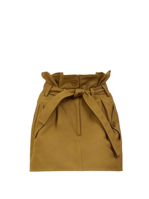 Matchesfashion.com The Attico - Paperbag-waist Mini Skirt - Womens - Khaki