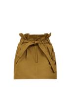 Matchesfashion.com The Attico - Paperbag-waist Mini Skirt - Womens - Khaki
