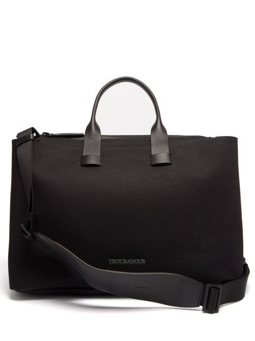 Mens Bags Troubadour - Adventure Leather-trimmed Nylon Tote Bag - Mens - Black