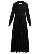 Matchesfashion.com Ryan Roche - Gathered Cashmere Maxi Dress - Womens - Black