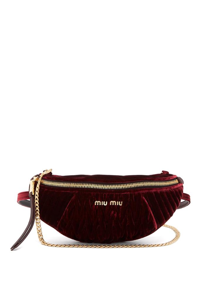Miu Miu Quilted-velvet Belt Bag