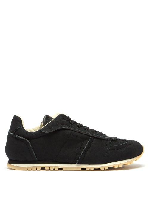 Matchesfashion.com Maison Margiela - Distressed Canvas Trainers - Mens - Black