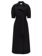 Matchesfashion.com The Row - Eri Short-sleeved Wool-blend Wrap Coat - Womens - Black