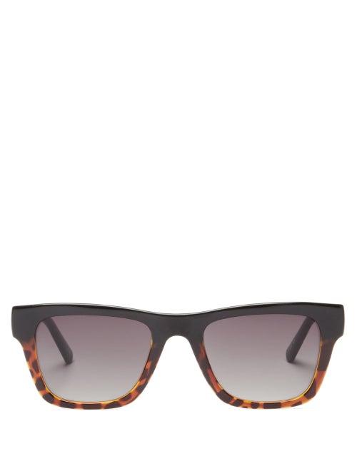 Matchesfashion.com Le Specs - Le Phoque Bi-colour Square Sunglasses - Womens - Tortoiseshell