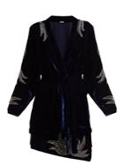 Dodo Bar Or Corinne Bead-embellished Velvet Kimono Jacket