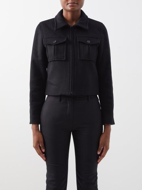 Nili Lotan - Babine Cropped Wool Jacket - Womens - Black